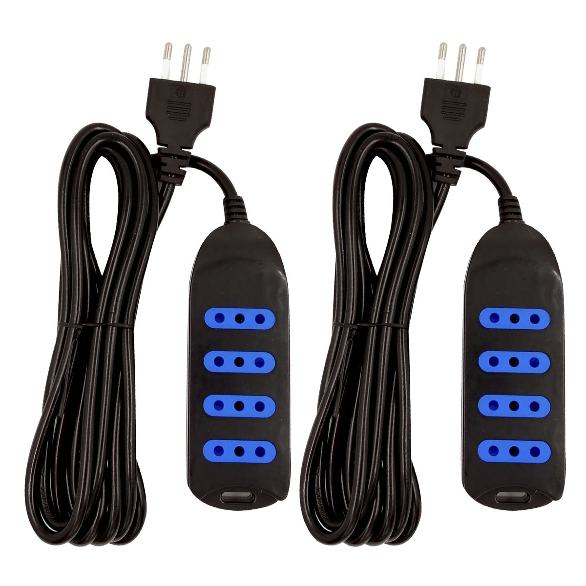 DBLUE - Pack 2 Extensión Alargador Eléctrico 5 Metros 4 Entrada SEC Dblue