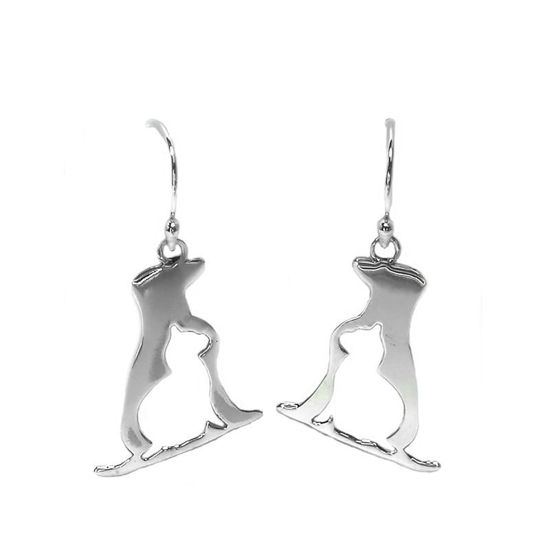 ANDREA COGGIOLA JOYAS - Aros Perro y Gato Plata Fina 925