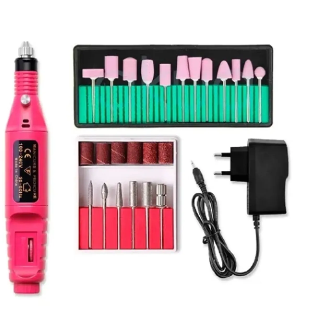 GENERICO - Torno Para Manicure De Uñas 3000rpm + Set 12 De Fresa Brocas