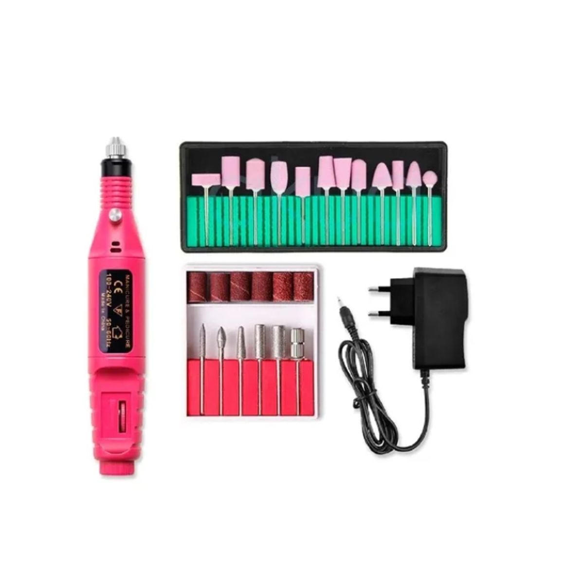 GENERICO - Torno Para Manicure De Uñas 3000rpm + Set 12 De Fresa Brocas