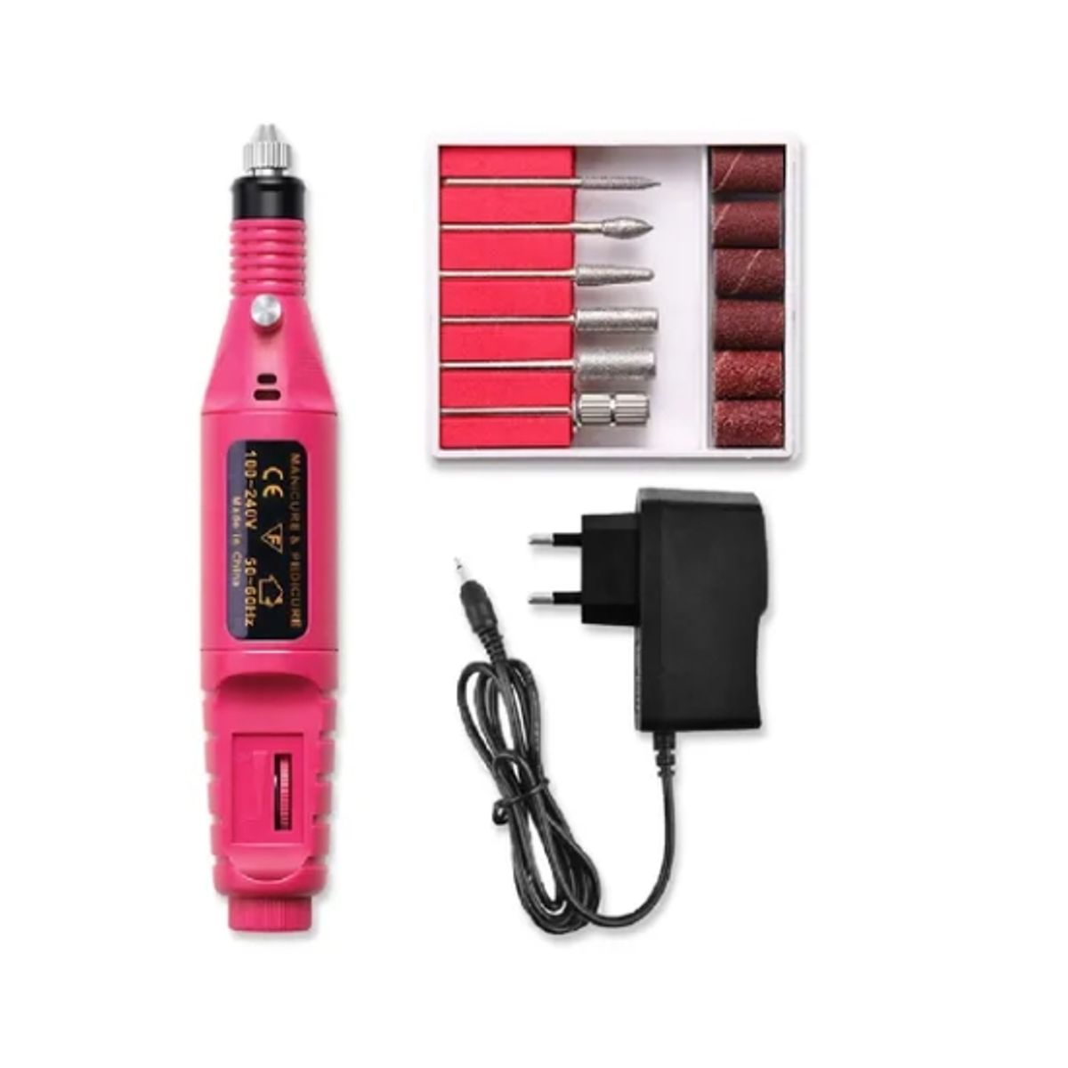 GENERICO - Torno Para Manicure De Uñas 3000rpm + Set 12 De Fresa Brocas