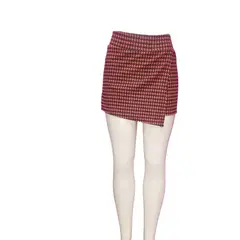 EVERSO - Falda Short Estampada Lineas roja con negro