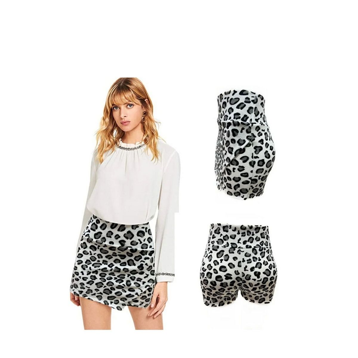 EVERSO - Falda Short Estampada Animal Print