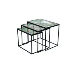 NECTAR - Set de 3 mesas superficie Floral 50x60x40cm