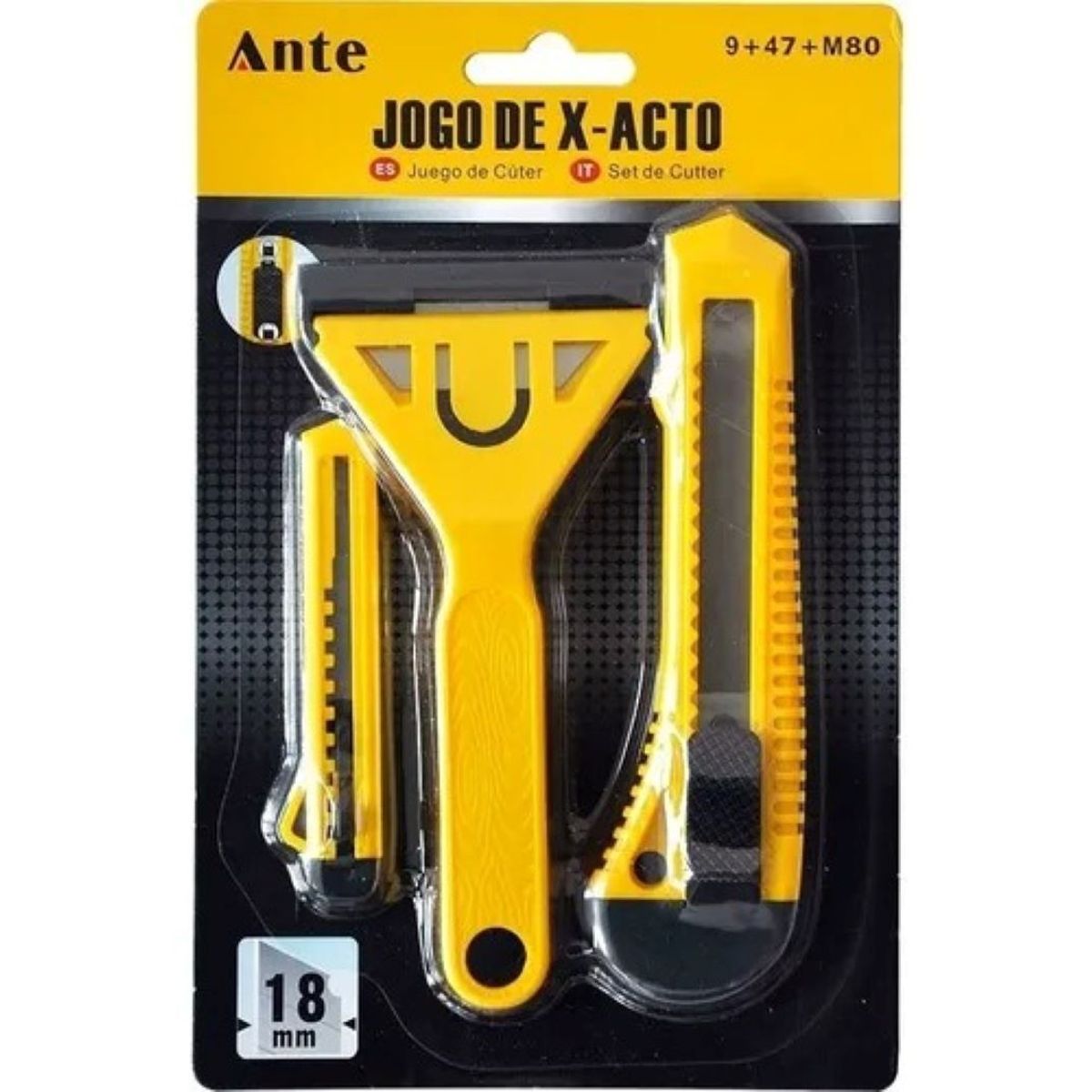 GENERICO - Set 2 Cuchillos Cartonero Cuter + 1 Raspador 3 En 1