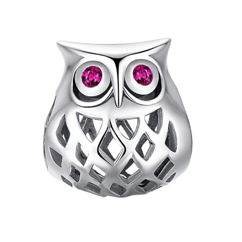 SILVER HEART - Charm Búho en Plata Fina 925 SILVER HEART