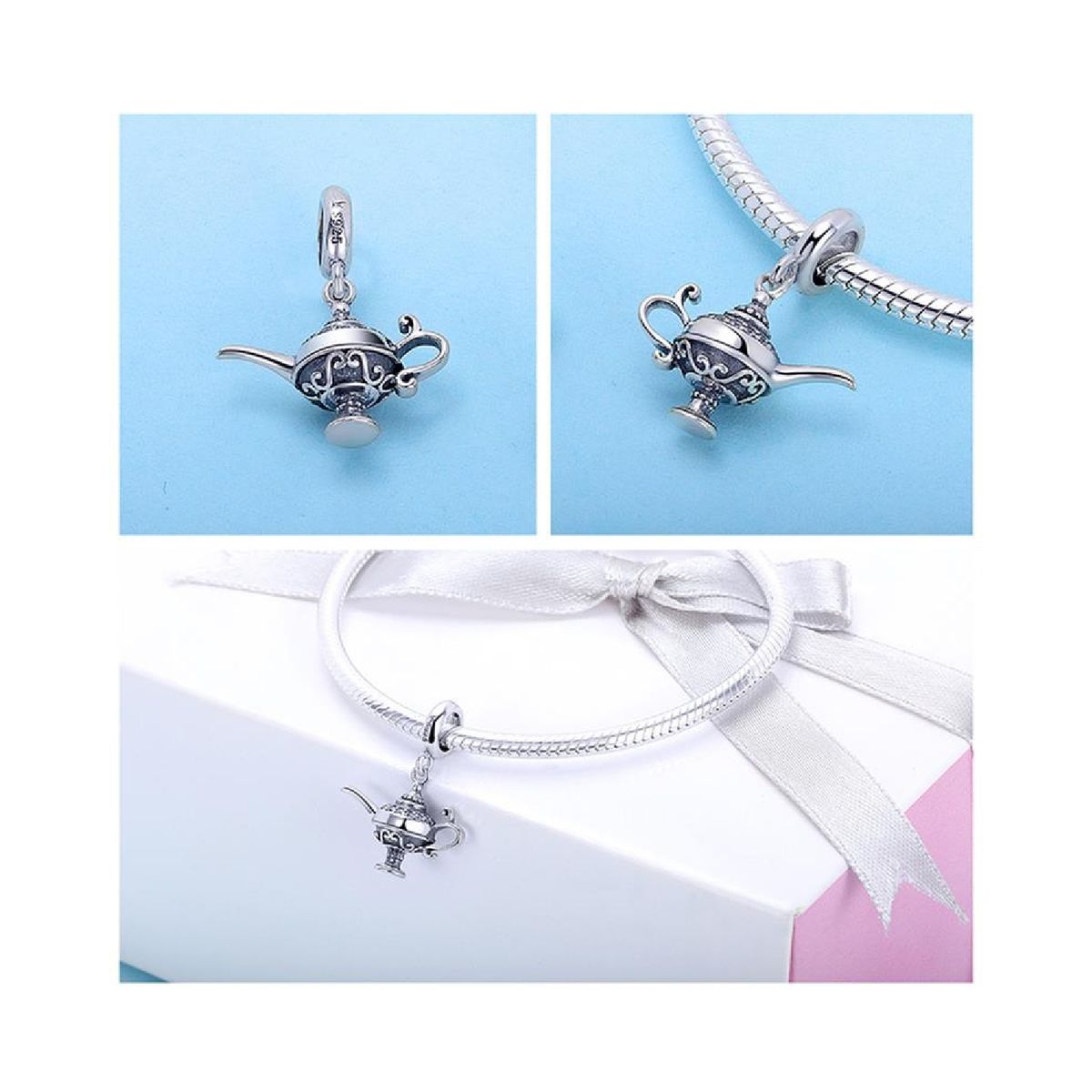 SILVER HEART - Charm Lámpara Mágica en Plata Fina 925 SILVER HEART