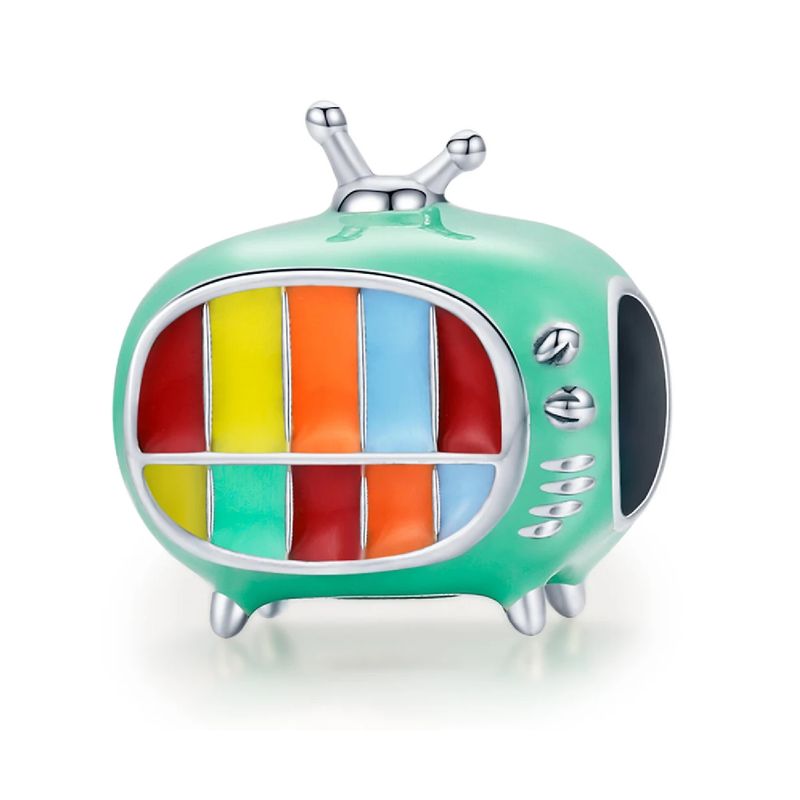 SILVER HEART - Charm TV Retro en Plata Fina 925 SILVER HEART