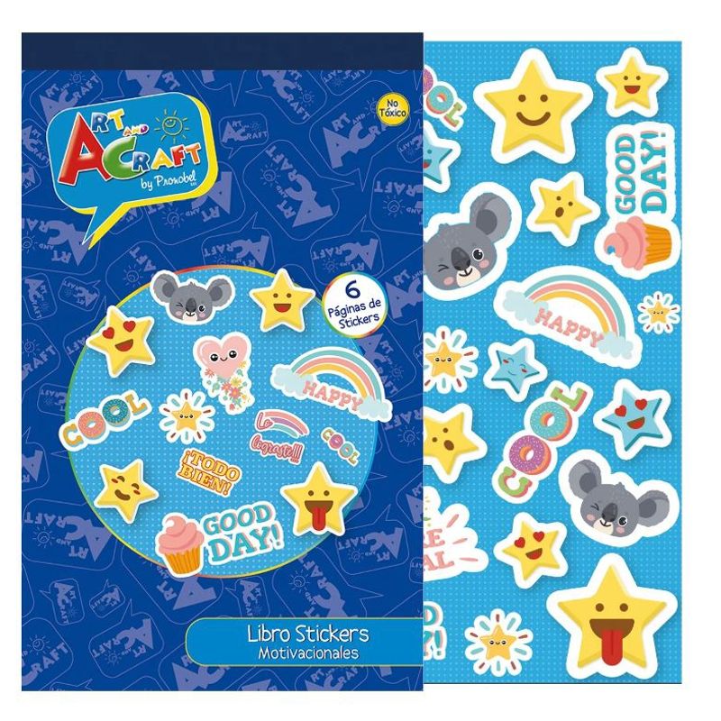 ART AND CRAFT - Libro de stickers Motivacionales, 6 páginas
