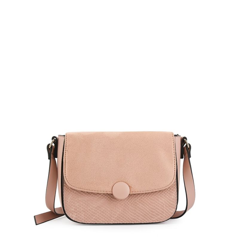 AMPHORA - Cartera bandolera pequeña bouton rosa viejo