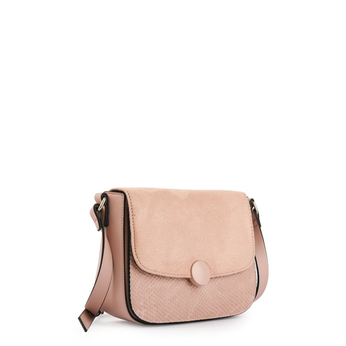 AMPHORA - Cartera bandolera pequeña bouton rosa viejo