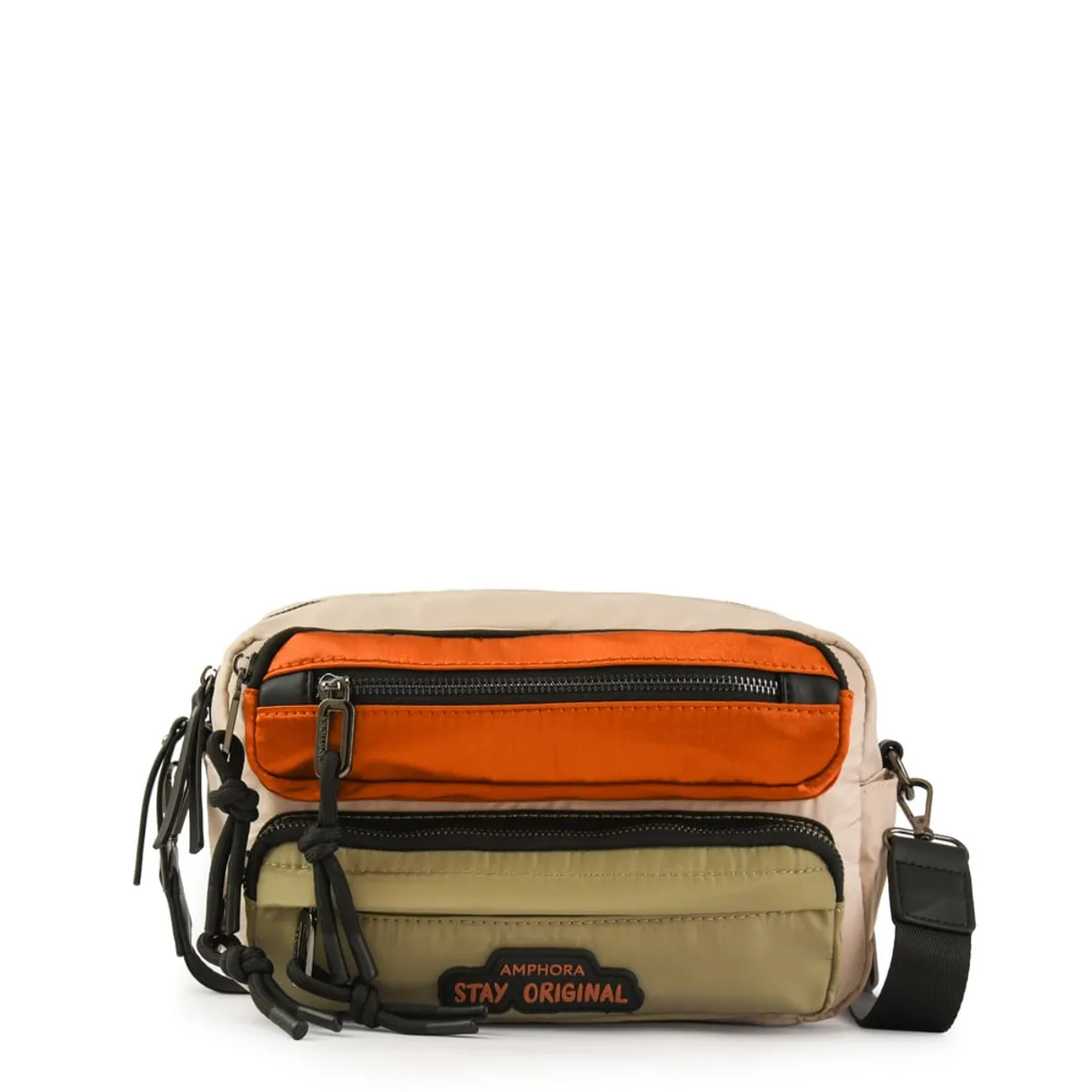 AMPHORA - Cartera bandolera ana luisa pequeña beige