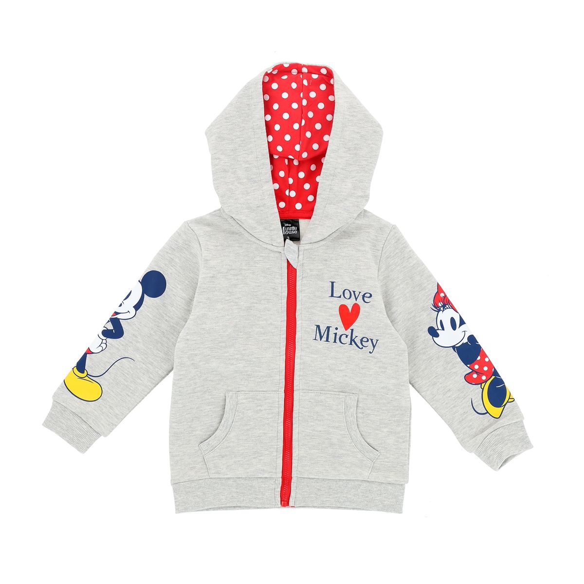 DISNEY - Poleron Niña Mickey Corazon Gris Disney