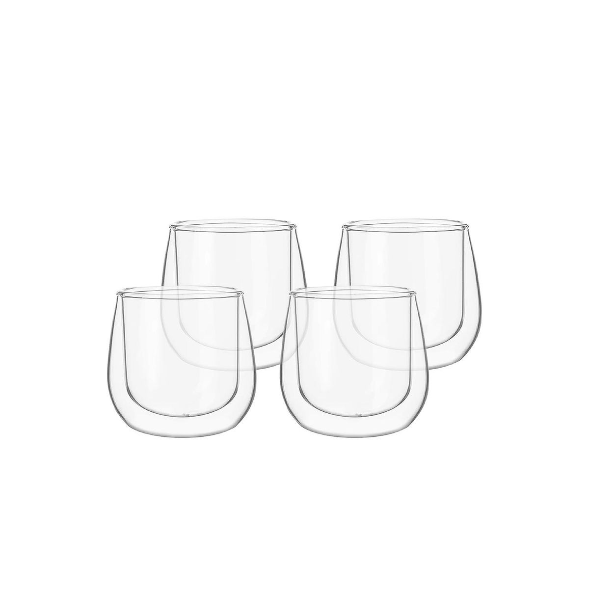 SIMPLIT - Set 4 Tazas Vidrio Doble Pared Expreso 80 ml Simplit