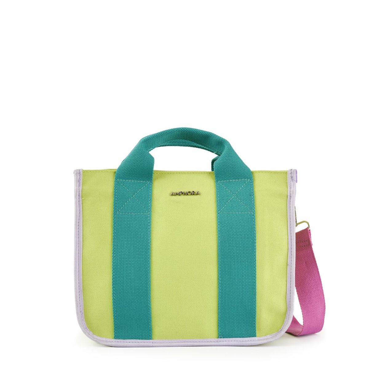 AMPHORA - Cartera tote gillian pequeña verde limon