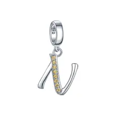 SILVER HEART - Charm Letra N en Plata Fina 925