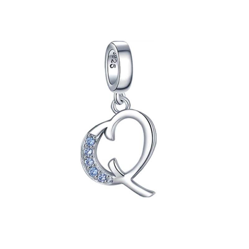 SILVER HEART - Charm Letra Q en Plata Fina 925 SILVER HEART