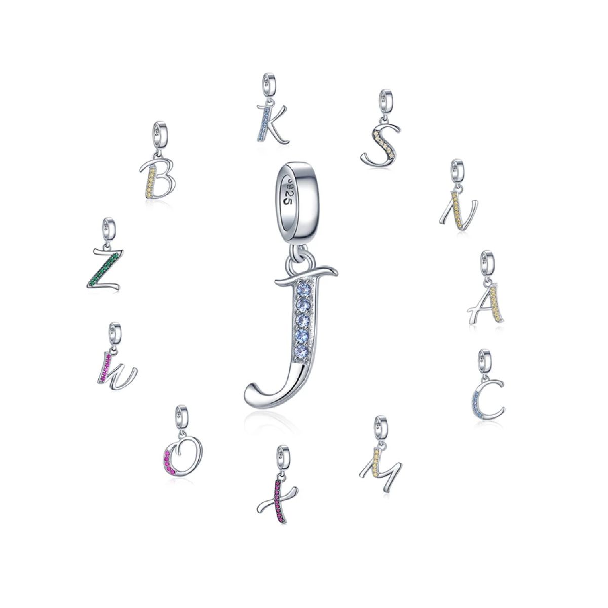 SILVER HEART - Charm Letra U en Plata Fina 925 SILVER HEART