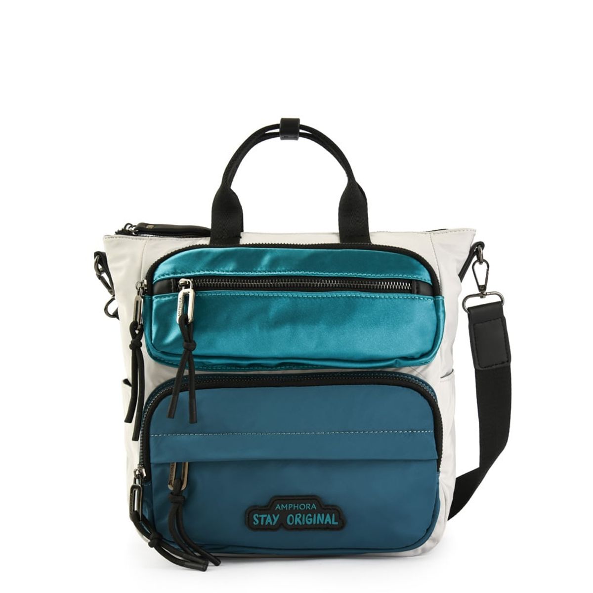 AMPHORA - Cartera Bandolera ana luisa mediana gris