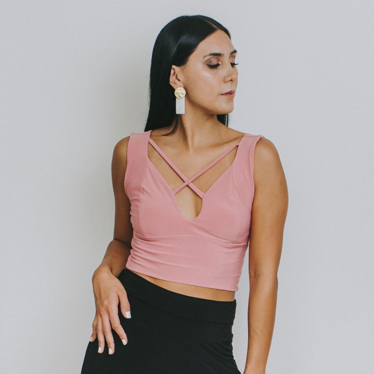 NATALIA SEGUEL - Crop Top Vera Cruz Palo Rosa Natalia Seguel