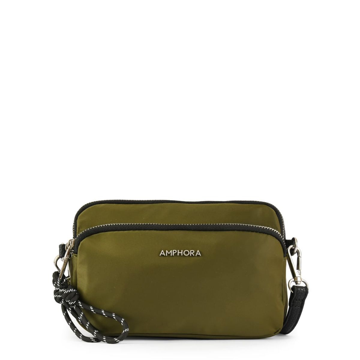 AMPHORA - Cartera bandolera abrilita pequeña verde oliva