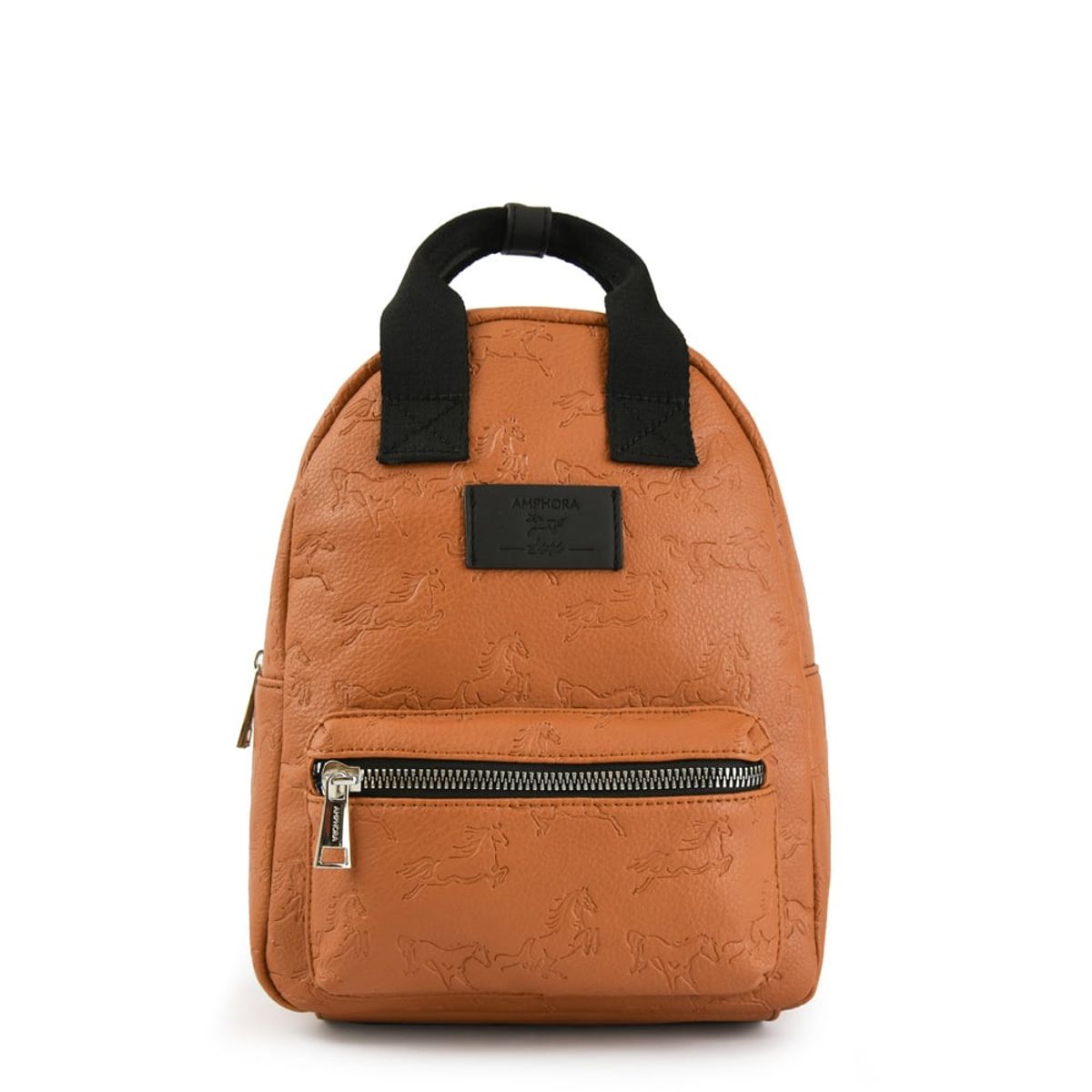 AMPHORA - Mochila horses mediana café