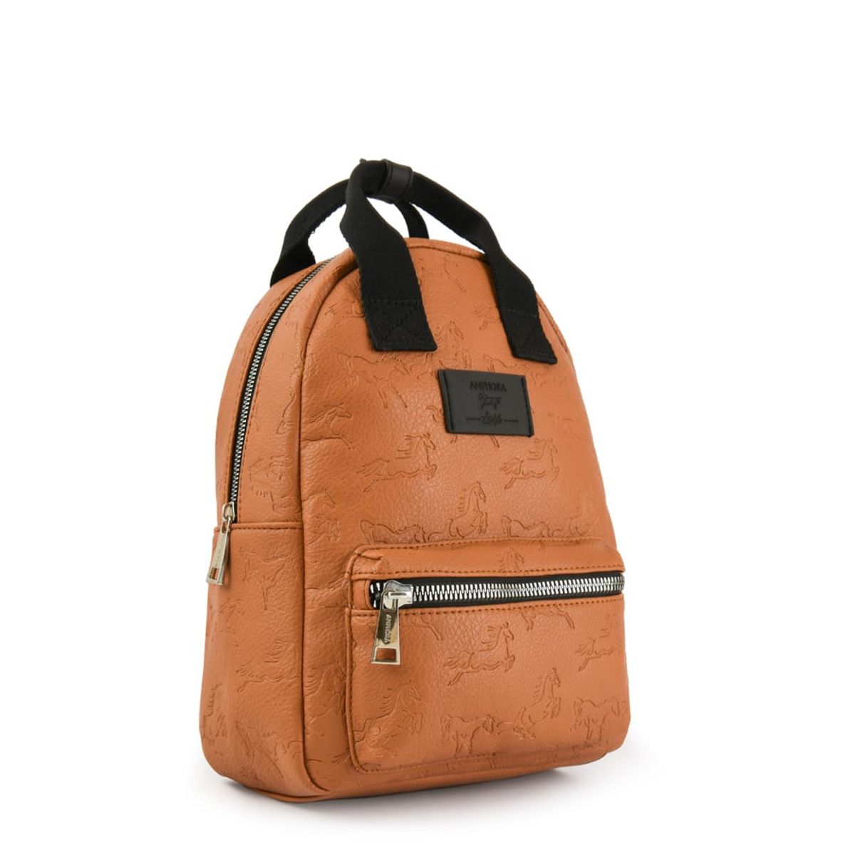 AMPHORA - Mochila horses mediana café