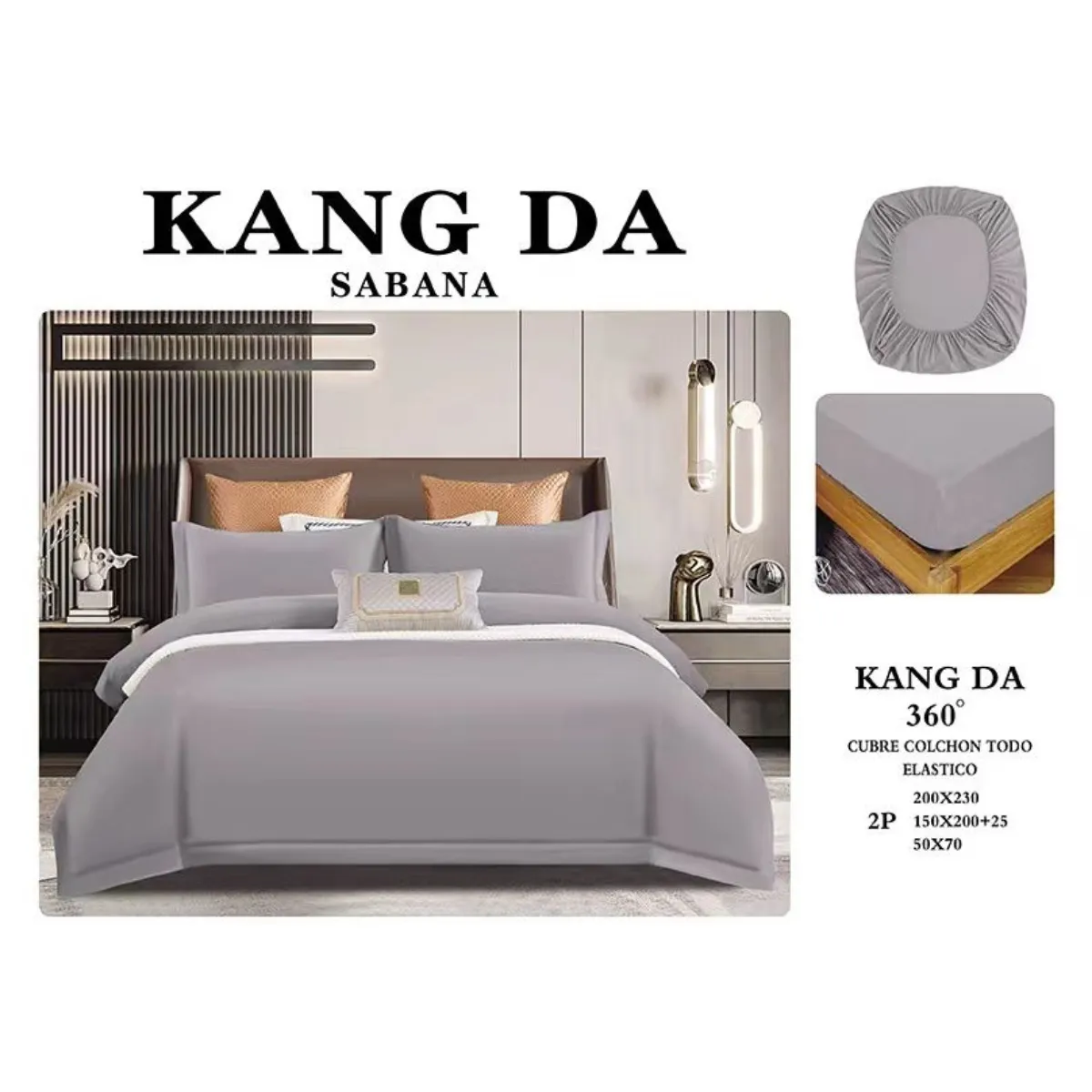 GENERICO - Juego De Sabanas King + Fundas 200 Hilos