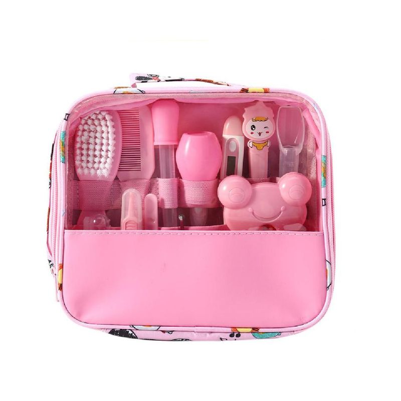 GENERICO - Kit De Aseo Y Cuidado Personal Para Bebés con Bolso Rosa