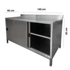 VERSATILE - MESON MURAL CERRADO INOX PUERTAS CORREDERAS - 140