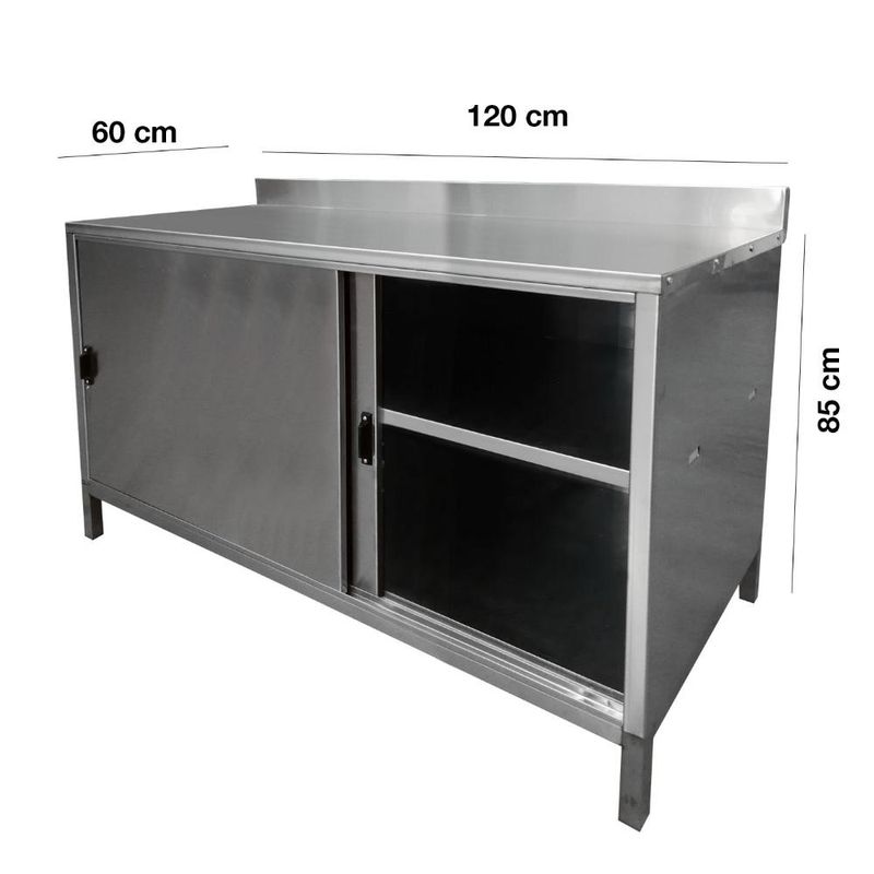 VERSATILE - MESON  MURAL CERRADO INOX  PUERTAS CORREDERAS - 120