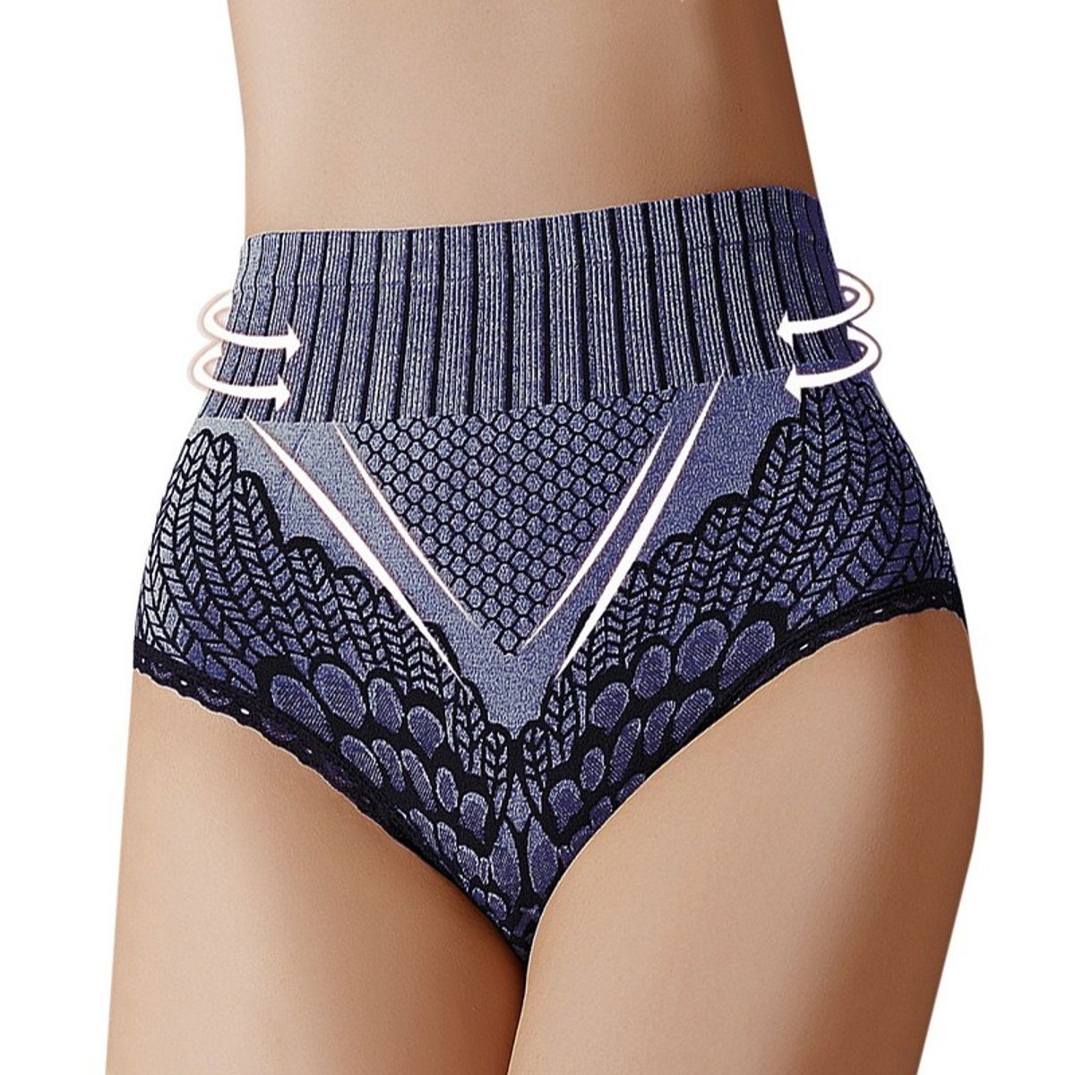 EVERSO - Pack 5 Bikini Faja Con Levanta Glúteos Mujer Tiro Alto.