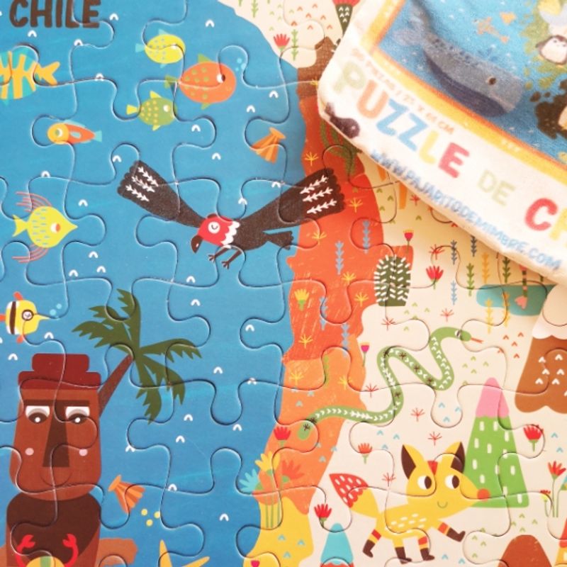 PAJARITO DE MIMBRE - Puzzle Ilustraciones Flora Fauna Chilena Pajarito de Mimbre