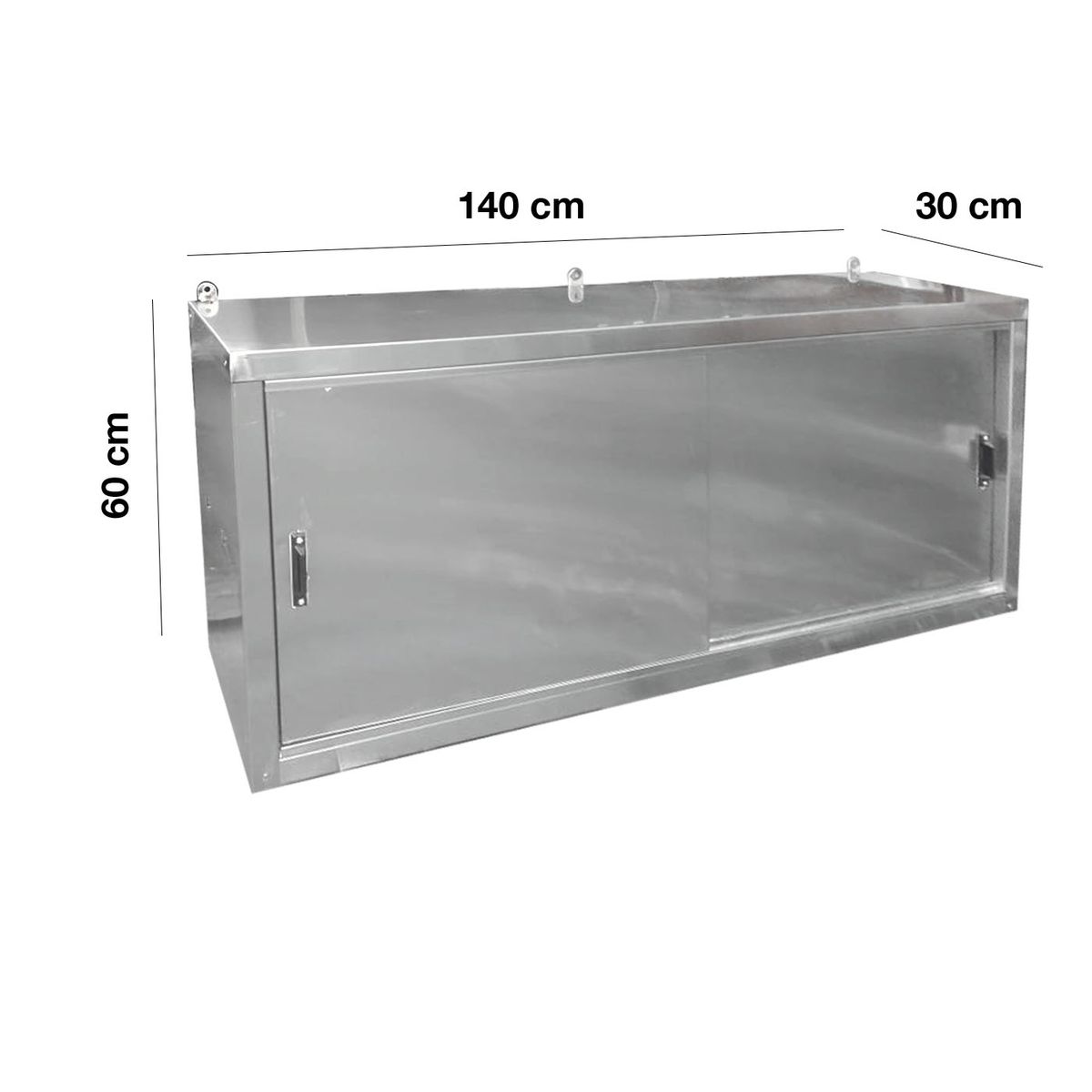 VERSATILE - Gabinete Mural Metálico  Aéreo  Inox. Puertas Correderas - 140