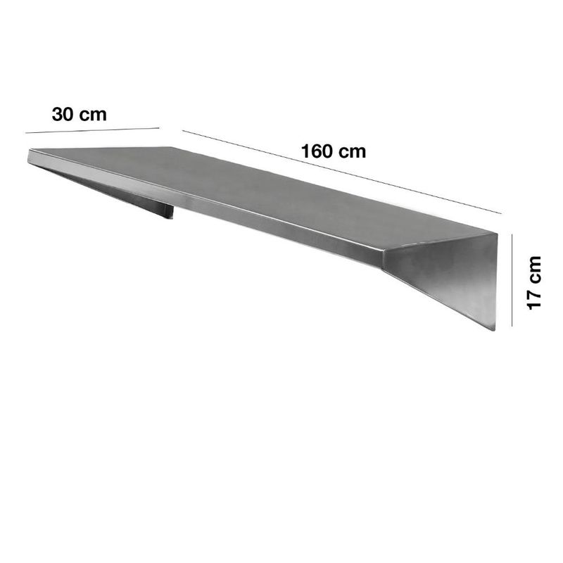VERSATILE - Repisa Mural  Aérea Inox.  -160