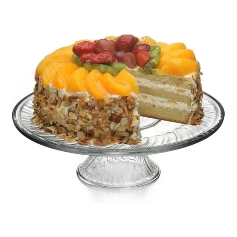 GENERICO - PLATO DE TORTA CON PIEBASE  VIDRIO 31CM