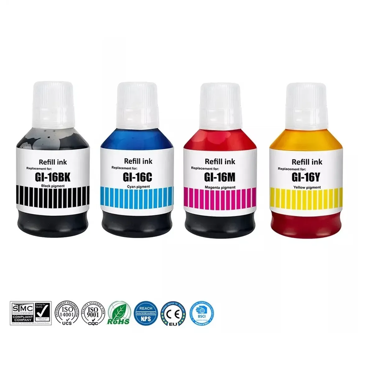 PREMIUM - Tinta GI 16 Pack 4 Colores Compatible con GX6010 - GX7010