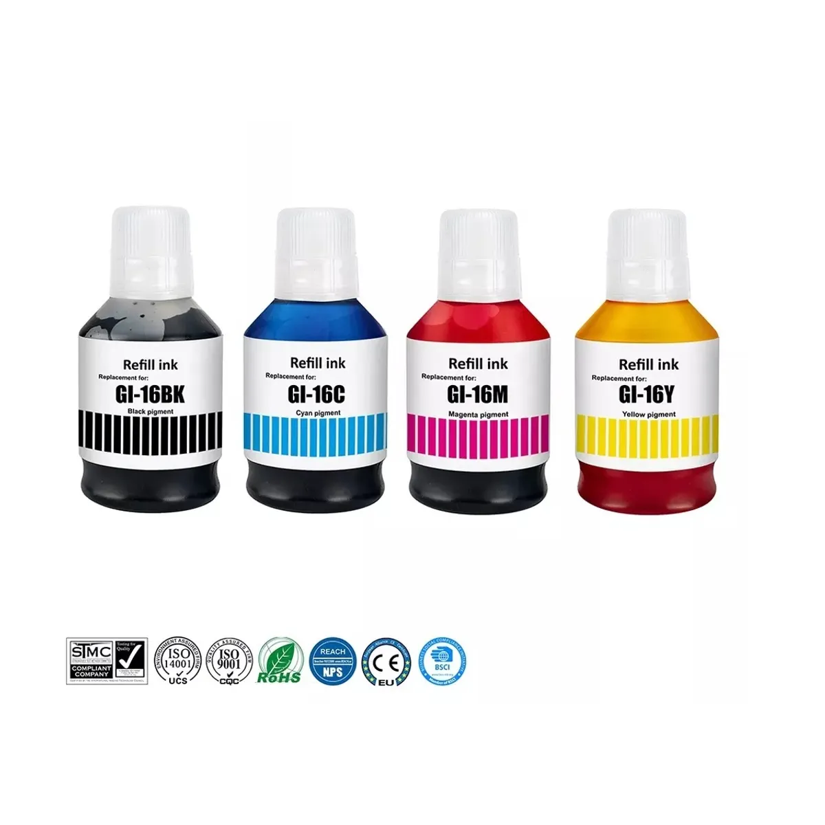 PREMIUM - Tinta GI 16 Pack 4 Colores Compatible con GX6010 - GX7010