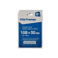 ENTEL - Chip 1 Giga + 30 Minutos