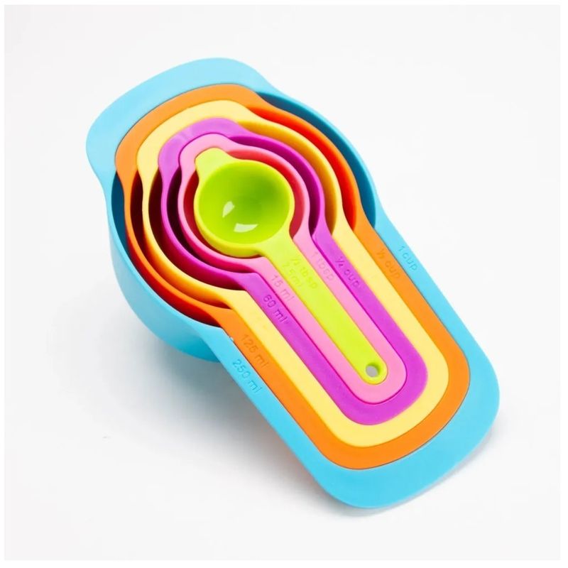 GENERICO - Set Cuchara Medidora Gramos Cuchara Y Taza Medidora 6 Pzas