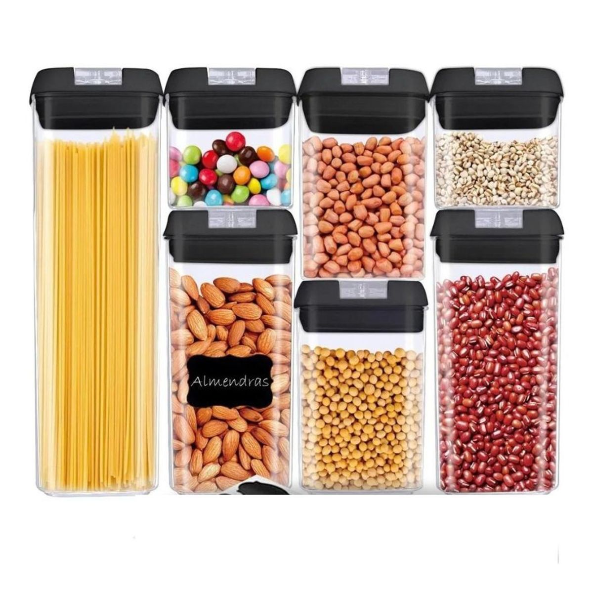 GENERICO - Pack 7 Envases Recipientes Hermeticos Especieros Cocina