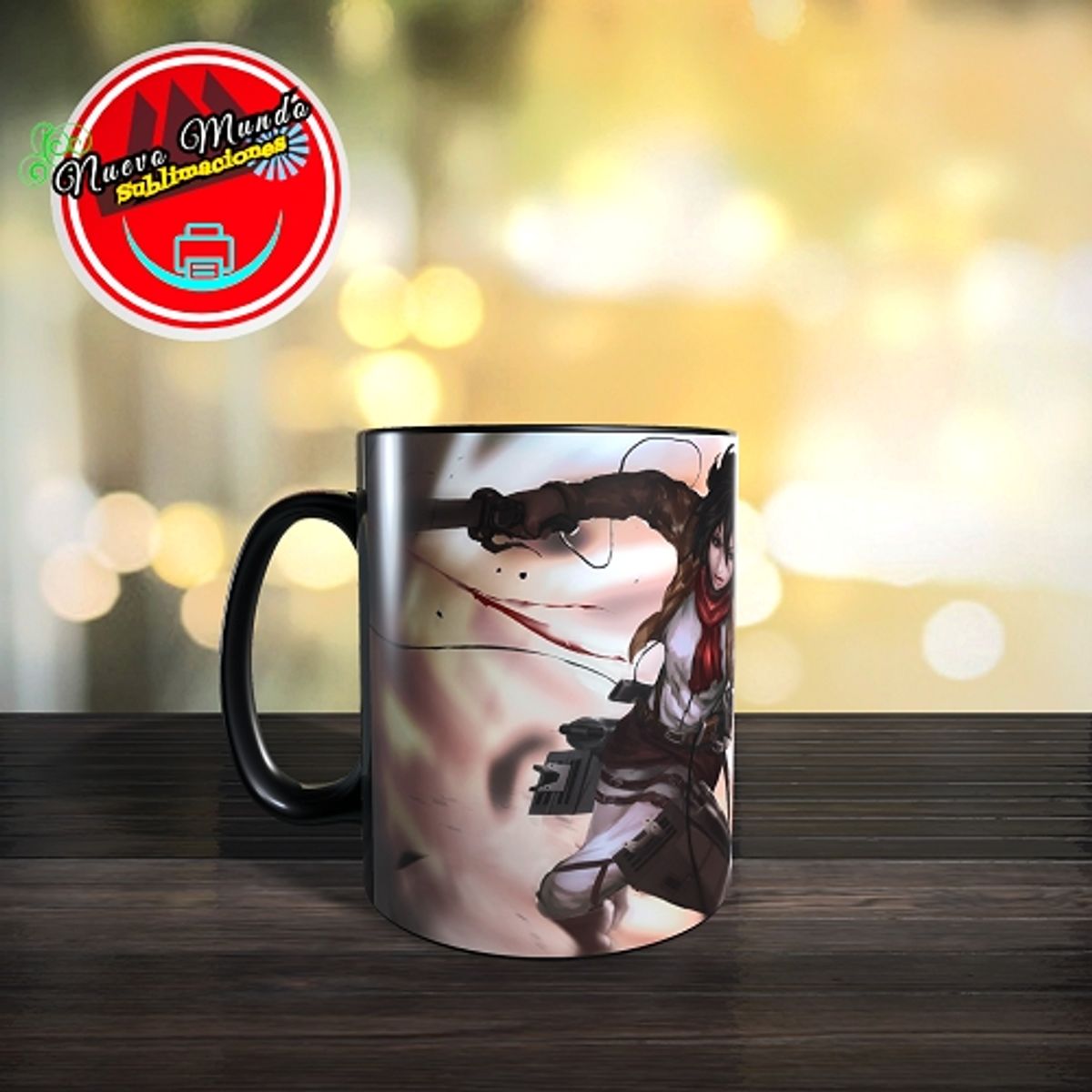 GENERICO - TAZA MAGICA - MIKASA - ATAQUE A LOS TITANES