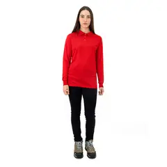 QUEBEC - Polera Cooldry Manga Larga Rojo Mujer