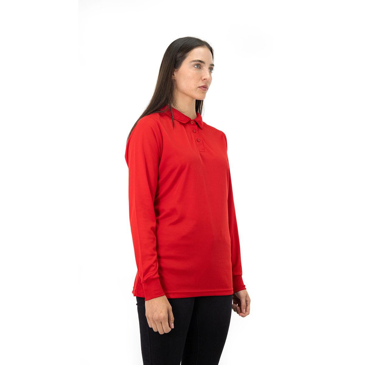 QUEBEC - Polera Cooldry Quebec Manga Larga Rojo Mujer