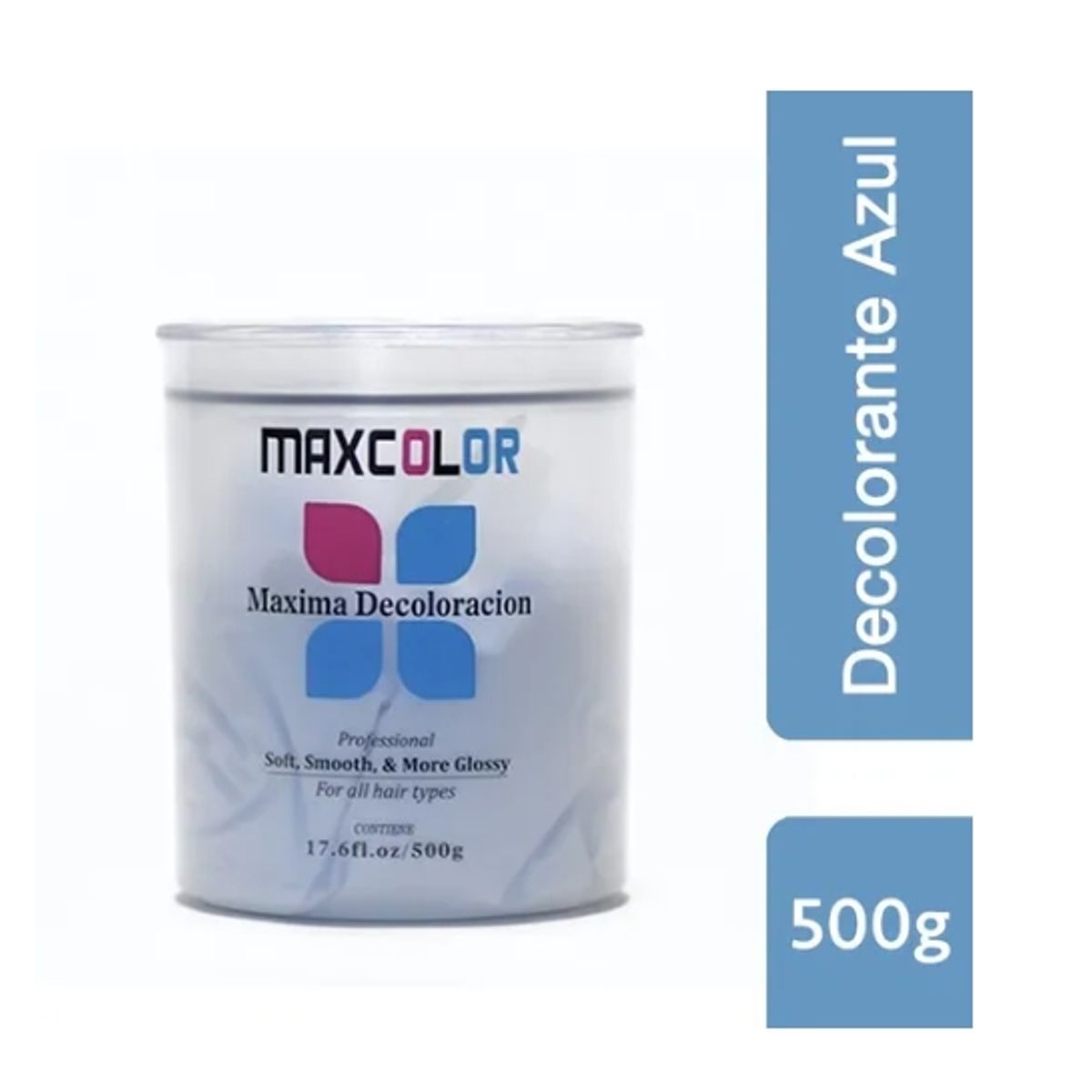 MAXCARE - Polvo Decolorante Azul Maxcolor Para Todo Tipo Cabello 500g
