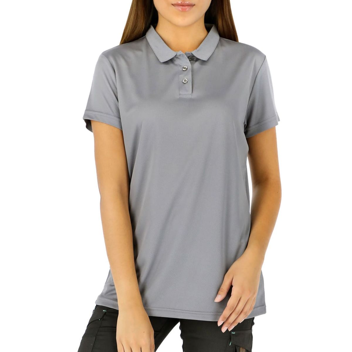 QUEBEC - Polera Cooldry Quebec Manga Corta Mujer Gris