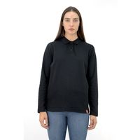 Polera Pique Manga Larga Negro Mujer