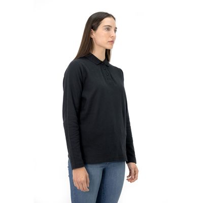 Imagen 2 del producto Polera Pique Manga Larga Negro Mujer