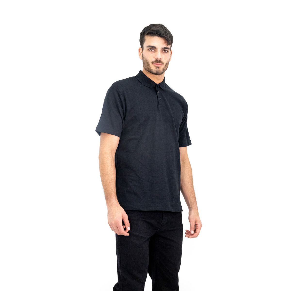 QUEBEC - Polera Pique Quebec Manga Corta Negro Hombre