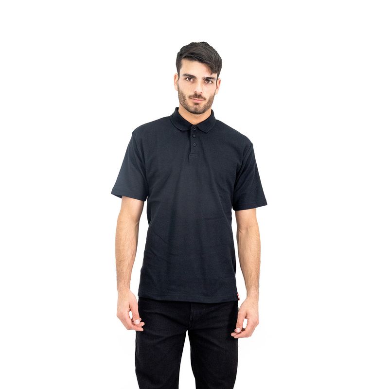 QUEBEC - Polera Pique Quebec Manga corta Negro Hombre